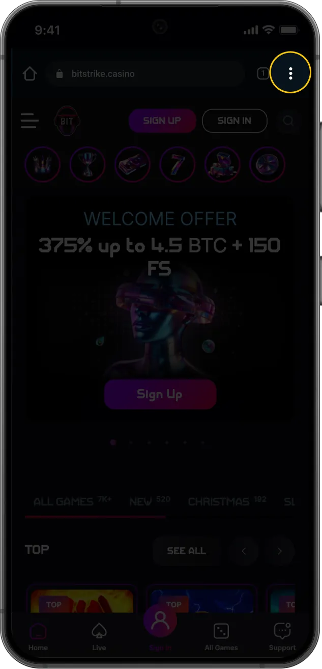 Pwa instruction Android Chrome